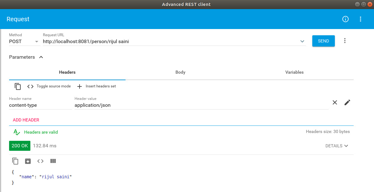 Post method on REST Client