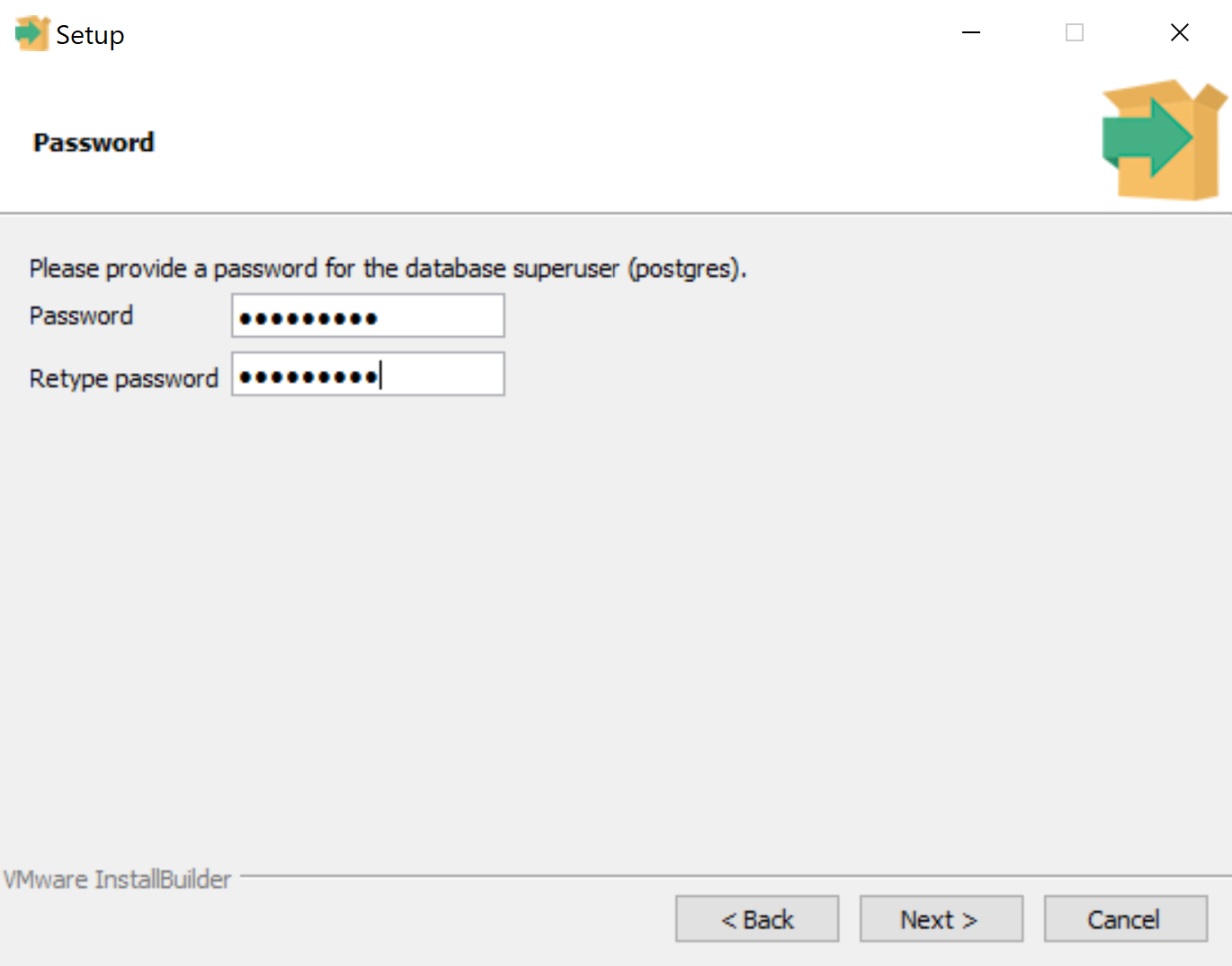 PostgreSQL installation: password